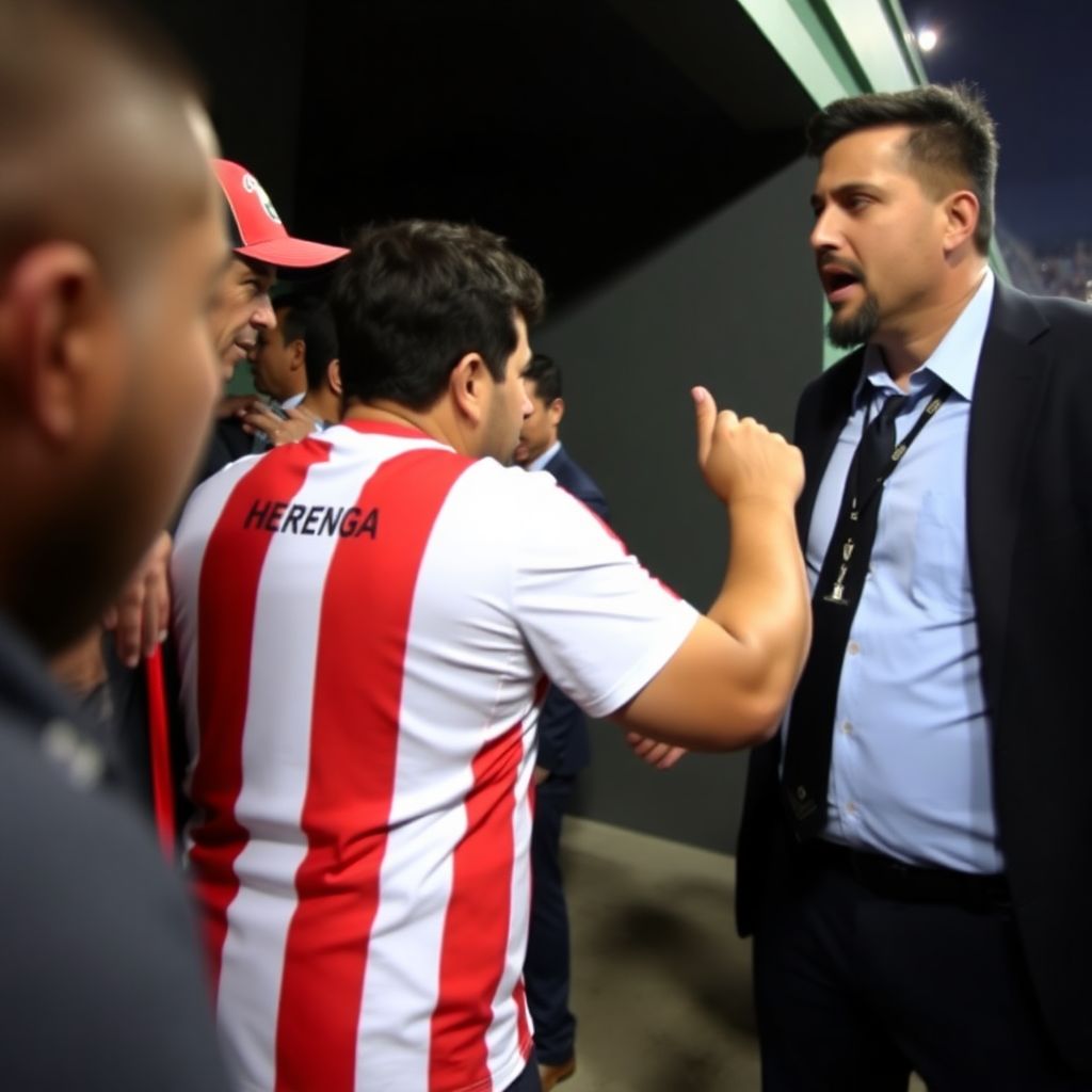Miguel herrera responde a un aficionado tras el empate entre atlante y león